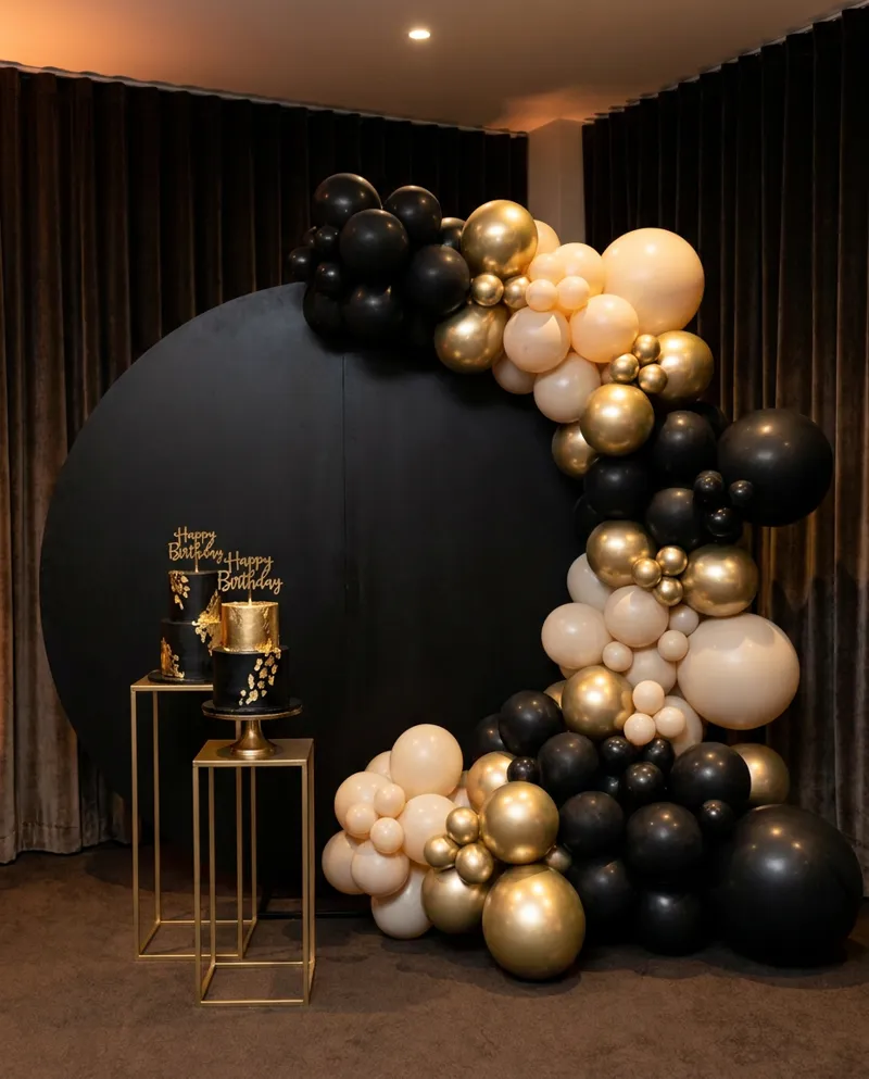 Festa adulta preto e ouro