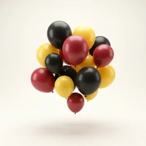 Pacote 75 balões · Vermelho, preto e amarelo